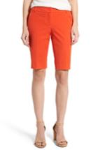Petite Women's Halogen Stretch Bermuda Shorts P - Orange