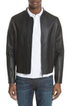 Men's Emporio Armani Perforated Leather Jacket Us / 50 Eu R - Black