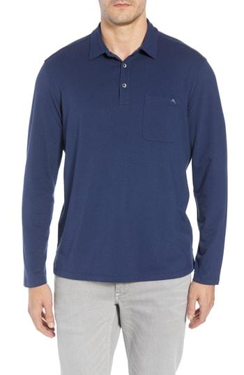 Men's Tommy Bahama Tropicool Sueded Sands Fit Polo, Size Medium - Blue