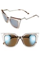 Women's Fendi 52mm Cat Eye Sunglasses - Dove Grey