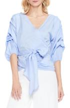 Women's Vince Camuto Bubble Sleeve Wrap Blouse - Blue