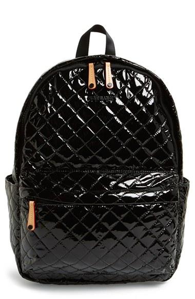 Mz Wallace 'metro' Quilted Oxford Nylon Backpack - Black