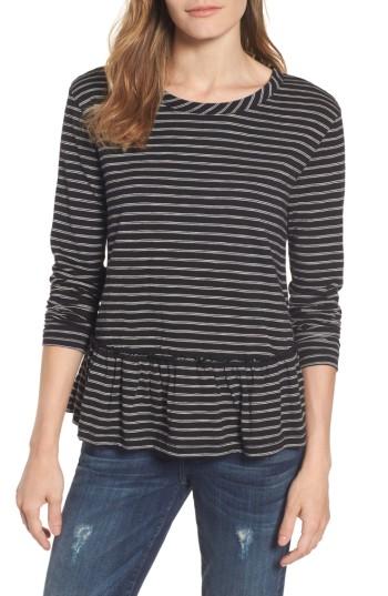 Women's Caslon Peplum Tee, Size - Black