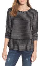 Women's Caslon Peplum Tee, Size - Black