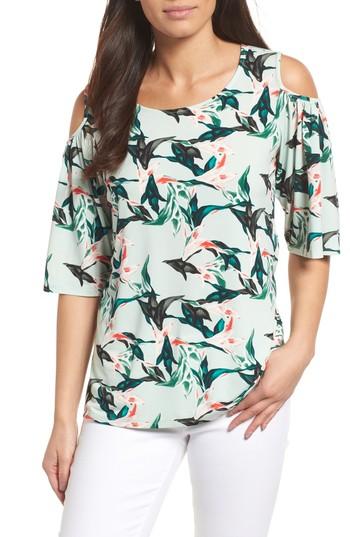 Women's Chaus Rainforest Cold Shoulder Top - Green