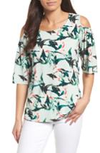 Women's Chaus Rainforest Cold Shoulder Top - Green
