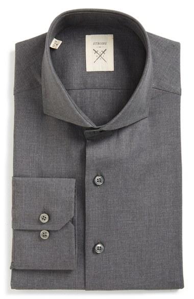 Men's Strong Suit 'espirit' Trim Fit Solid Dress Shirt .5 R - Black