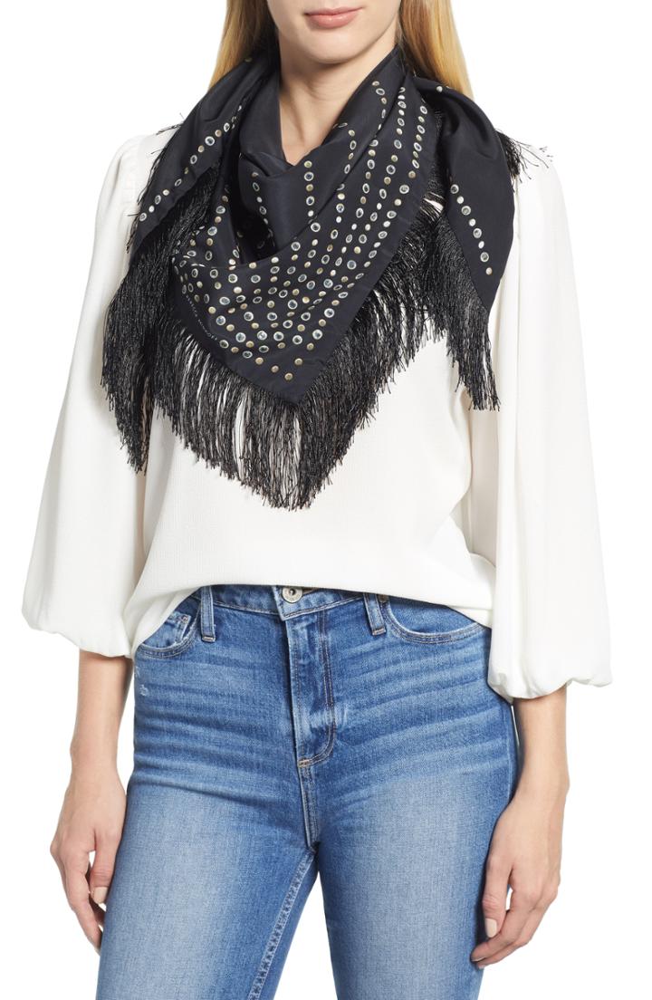 Women's Rebecca Minkoff Starburst Studs Triangle Scarf, Size - Black