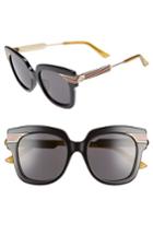 Women's Gucci 51mm Cat Eye Sunglasses - Pink/ Gold