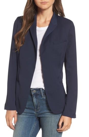 Women's Treasure & Bond Draped Jacquard Blazer - Blue