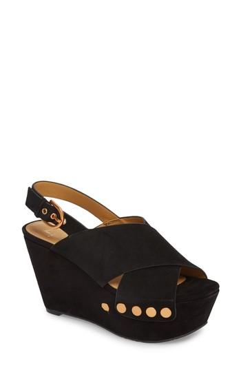 Women's Marc Fisher D Barlow Wedge Sandal, Size 7 M - Black