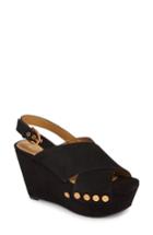 Women's Marc Fisher D Barlow Wedge Sandal, Size 7 M - Black