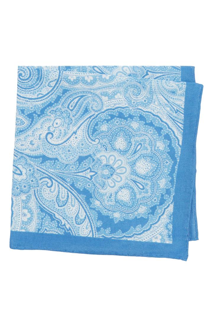 Men's Southern Tide Provincetown Paisley Cotton & Silk Pocket Square