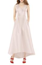 Women's Alfred Sung High/low Sateen Twill Gown - Pink
