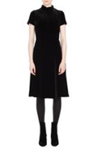 Women's Akris Punto Scuba Velvet Mock Neck Dress - Black