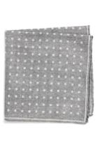 Men's Canali Dot Silk Pocket Square, Size - Grey