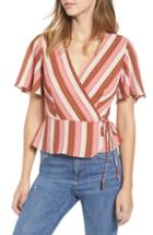 Women's Leith Stripe Wrap Blouse - Pink
