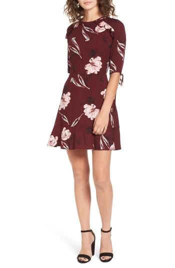 Women's Bp. Tie Detail Cutout Dress, Size - Burgundy