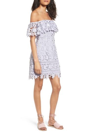 Women's Astr The Label Off The Shoulder Lace Minidress - Purple