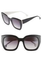 Women's Alice + Olivia Aberdeen 50mm Square Sunglasses - Black/ White