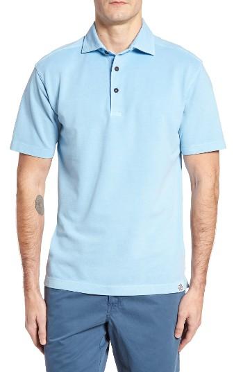 Men's Thaddeus Paul Stretch Pique Polo - Blue