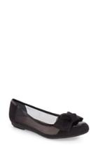 Women's J. Renee 'bacton' Mesh Inset Bow Flat B - Black