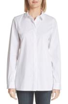 Women's Lafayette 148 New York Brayden Excursion Stretch Blouse, Size - White