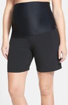 Women's Mermaid Maternity Foldover Maternity Board Shorts - Black