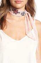 Women's Hinge Embroidered Skinny Scarf, Size - Pink
