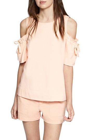 Women's Sanctuary Crosby Cold Shoulder Sweatshirt, Size - Coral