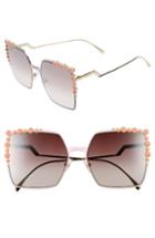 Women's Fendi 60mm Gradient Square Cat Eye Sunglasses - Pink