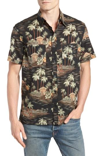 Men's J.crew Wallace & Barnes Regular Fit Tropical Print Sport Shirt R - Black