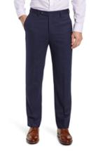 Men's Berle Flat Front Stretch Solid Wool & Cotton Trousers