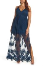Women's Socialite Embroidered Maxi Dress, Size - Blue