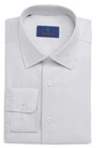 Men's David Donahue Regular Fit Microcheck Dress Shirt - 32/33 - Grey