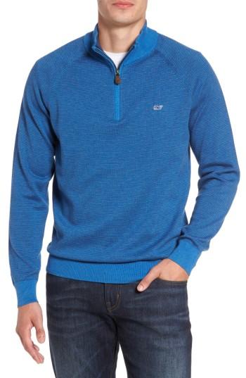 Men's Vineyard Vines Fine Stripe Quarter Zip Sweater