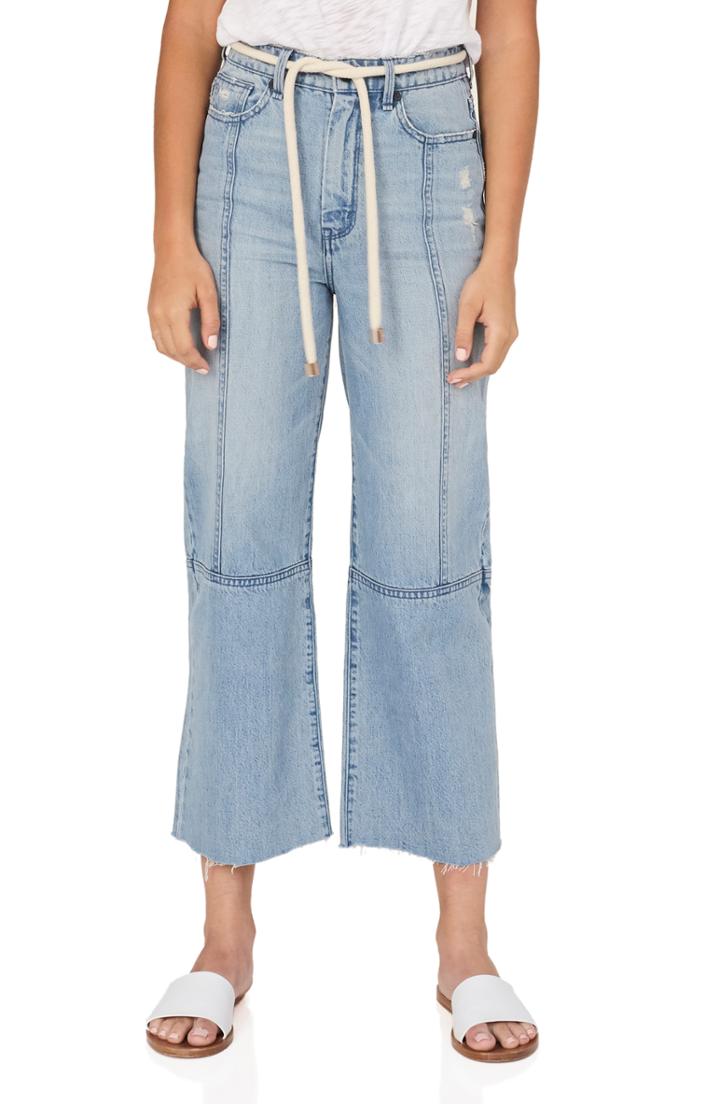 Women's Habitual Tie Waist Wide Leg Jeans - Blue