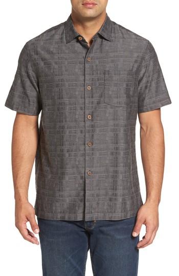 Men's Tommy Bahama Oceanside Woven Shirt, Size - Black
