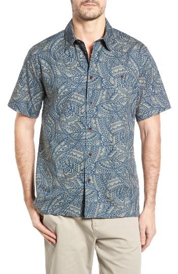 Men's Quiksilver Waterman Collection Big Cruiser Camp Shirt - Green