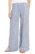 Women's Nic+zoe Drifty Wide Leg Linen Trousers - Blue