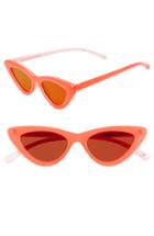 Women's Adam Selman X Le Specs Luxe Lolita 49mm Cat Eye Sunglasses - Neon Orange