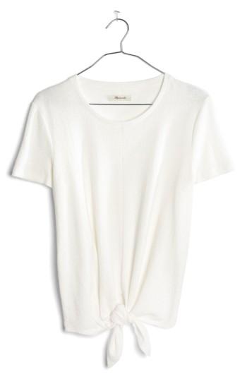 Women's Madewell Modern Tie Front Tee - Ivory