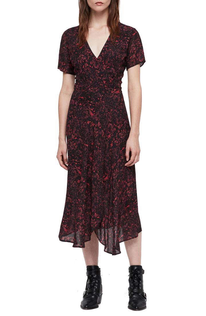 Women's Allsaints Seeta Rosey Midi Dress - Red