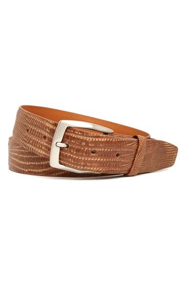 Men's Trafalgar 'chadwick' Lizard Leather Belt - Chestnut