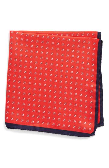 Men's Lazyjack Press Anchorman Silk Pocket Square, Size - Blue