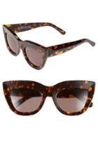 Women's Valley Marmont 52mm Cat Eye Sunglasses - Gloss Black/ Gold