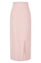 Women's Topshop Boutique Faux Leather Split Midi Skirt Us (fits Like 14) - Pink
