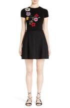 Women's Red Valentino Floral Intarsia Knit Fit & Flare Dress