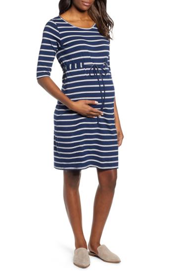 Women's Angel Maternity The Mummy Drawstring Maternity Dress - Blue