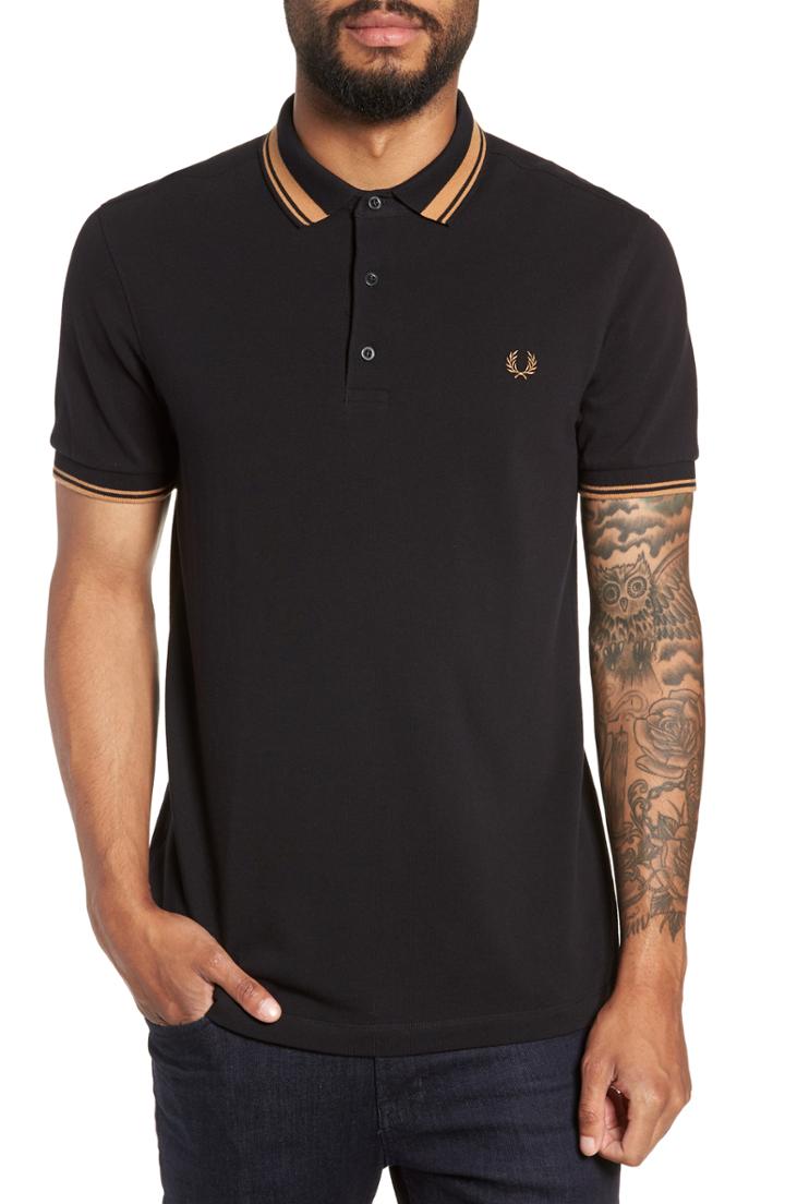 Men's Fred Perry Contrast Collar Polo Shirt - Black